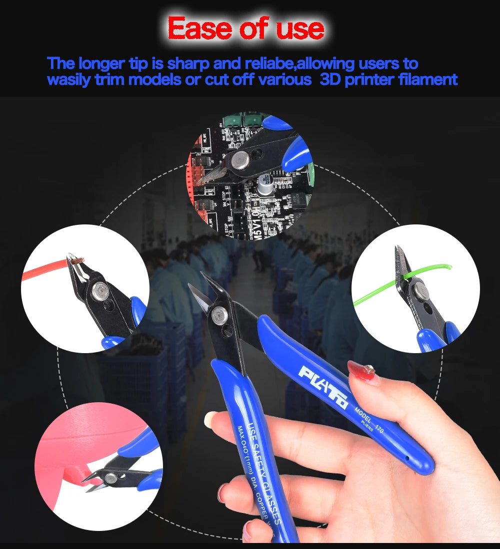 1pcs PLATO 170 Wishful Clamp DIY Electronic Diagonal Pliers Side Cutting Nippers Wire Cutter 3D printer parts | 4