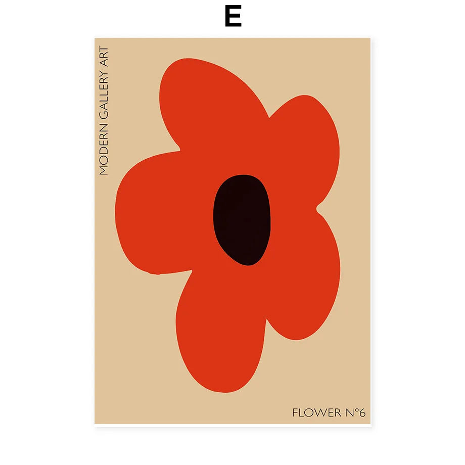 Abstract Mio Flowers Wall Art Posters Gallery Prints Canvas Decorative Painting Wall Decoration Mural Pictures Living Room Decor | Color:E