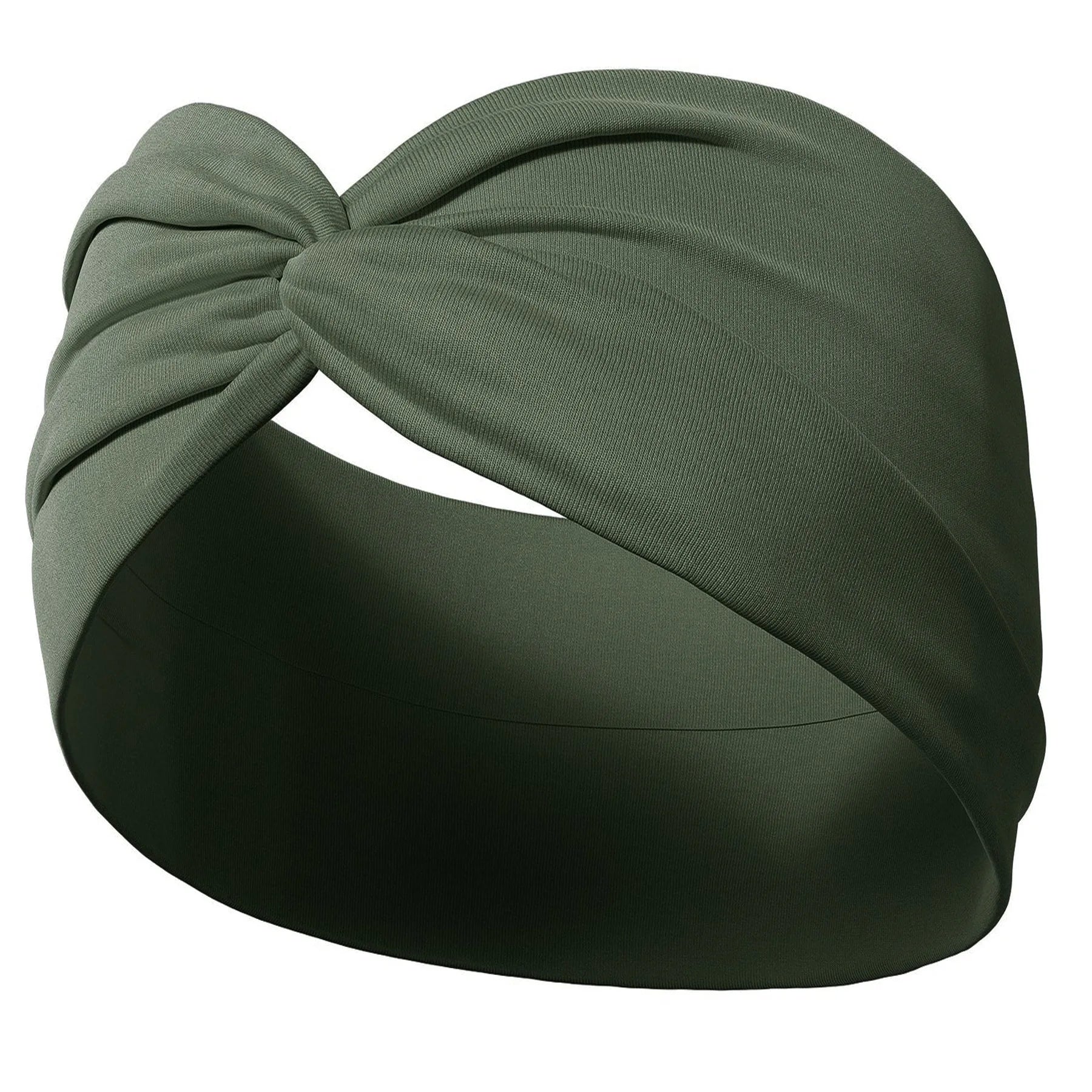 Yoga Headbands For Women's Hair Wide Thick Stretchy Boho African Turban Knotted Leopard Head Bands | Color:army green