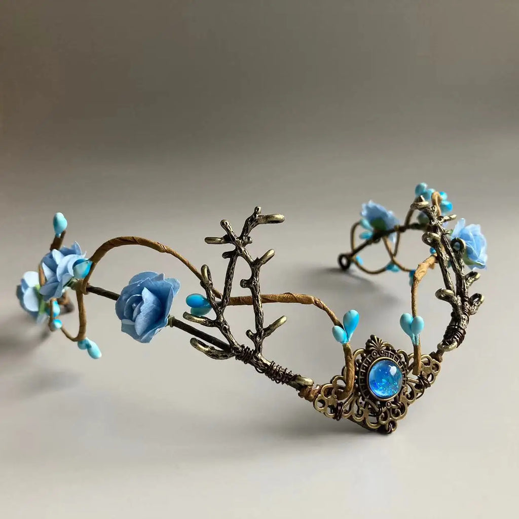 Elf Crown  Minimalist Woodland Tiara Deer Antlers Elven Headpiece Festival Boho Wedding Bride Fairy Costume Circlet Renaissance | Color:ELF90