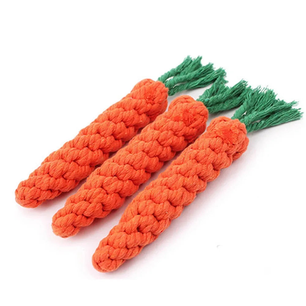 1Pcs Carrot Dog Bite Rope Pet Dog Toys Safe Durable Braided Bite Dog Chew Toys Resistant Puppy Molar Cleaning Teeth Cotton Rope | 3
