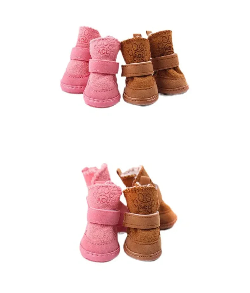 4pcs/set Pet Dog Shoes Winter Warm Shoes for Small Medium Dogs Anti-slip Puppy Rain Snow Boots Footwear Cat Dog Walking Sneakers | 5