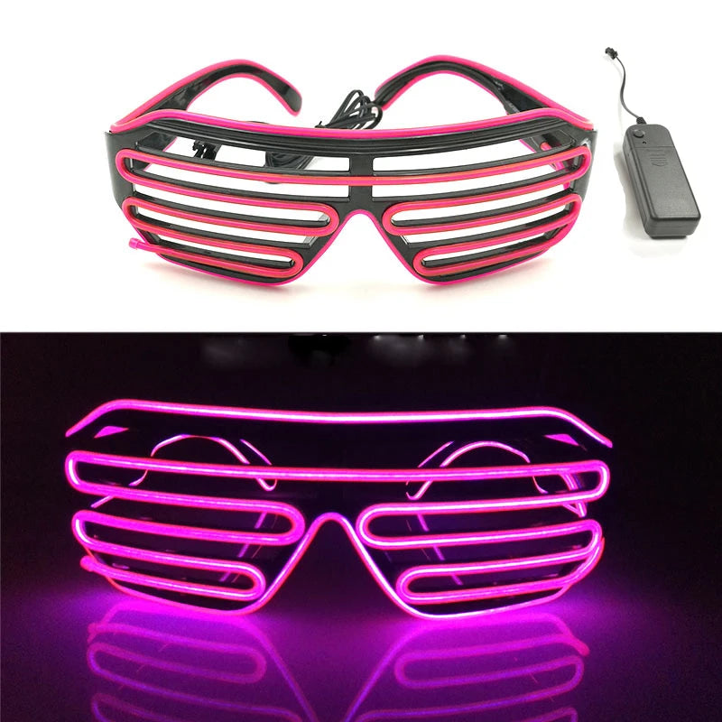 Fashion Luminous Decorative Glasses Neon Light Decoration LED Sunglasses For Nightclub DJ Dance Music Rave Costume Night | Lenses Color:Type 13