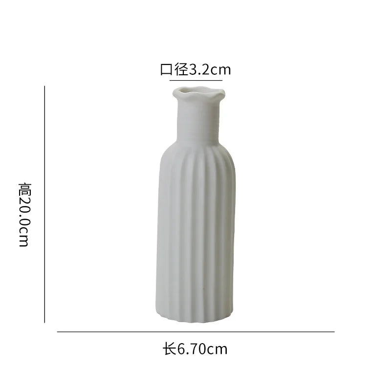 Home High-End Sensory Embryo Flower Vase Interior Decoration Ceramic Vase Artistic Decoration Desktop Flower Vase | Color:C