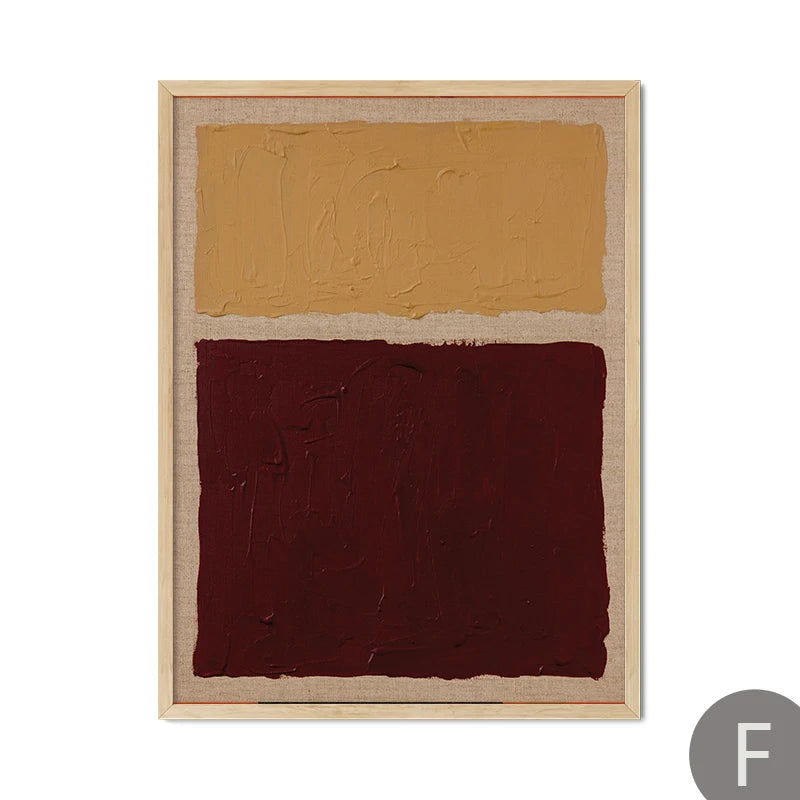 Abstract Thistles Marbled Garden Revival Stallion Terracotta Line Decor Painting Canvas Wall Art Print Poster Picture LivingRoom | Color:F