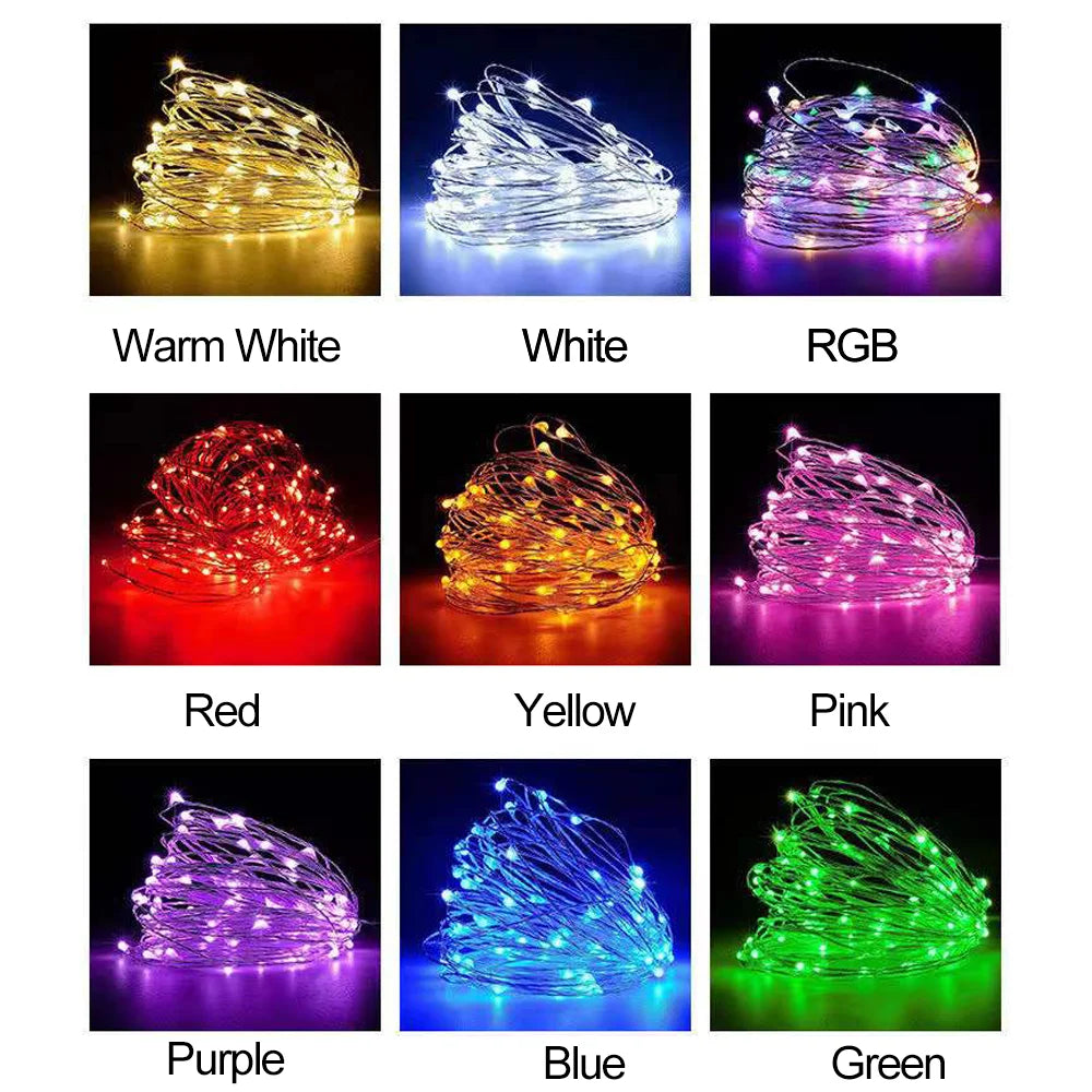 Led Copper Wire Fairy Lights Waterproof LED String Lights Battery Operated  DIY Wedding Party Christmas Decoration Garland | 3
