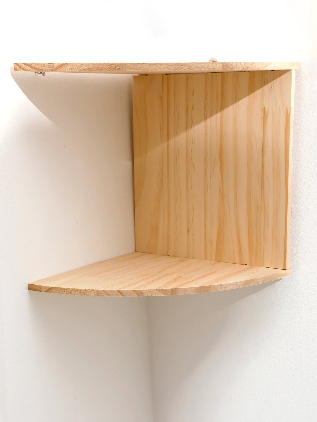 Wooden Corner Shelf Two-Layer Burlywood Shelf Boho Home Decoration Floating Wall Organizer Room Decors Aesthetic Wall Decor Gift | 3
