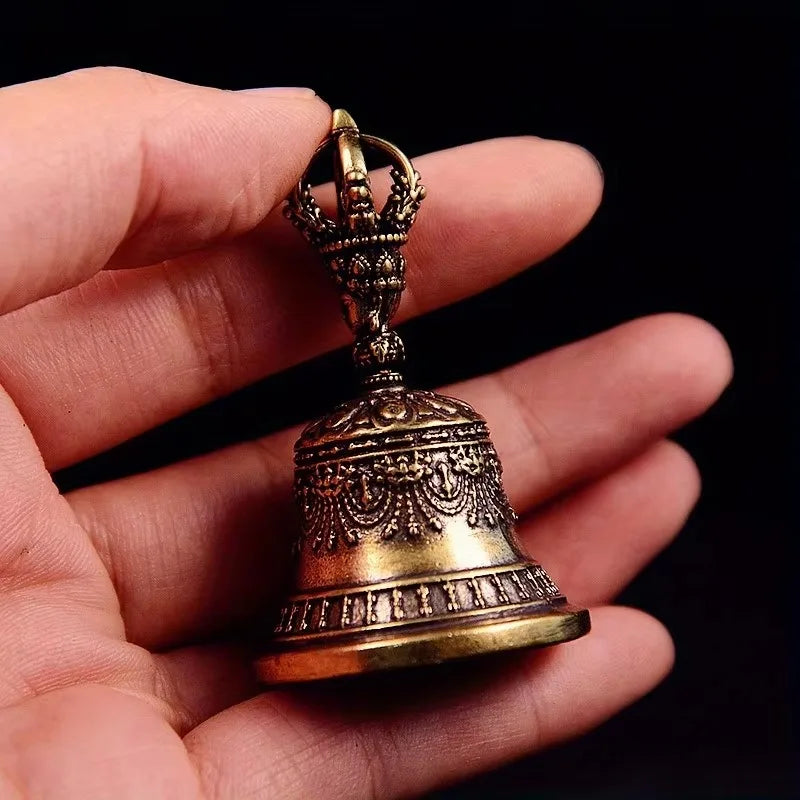 Brass Handicraft Die-casting Drop Bell Key Car Button Wind Bell Tibetan Bronze Bell Creative Gift Home Decoration Accessories | 4