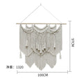 Large Macrame Wall Hanging Tapestry with Wooden Stick Hand-Woven Bohemia Tassel Curtain Tapestry Wedding Backgrou Boho Decor | Color:Z225