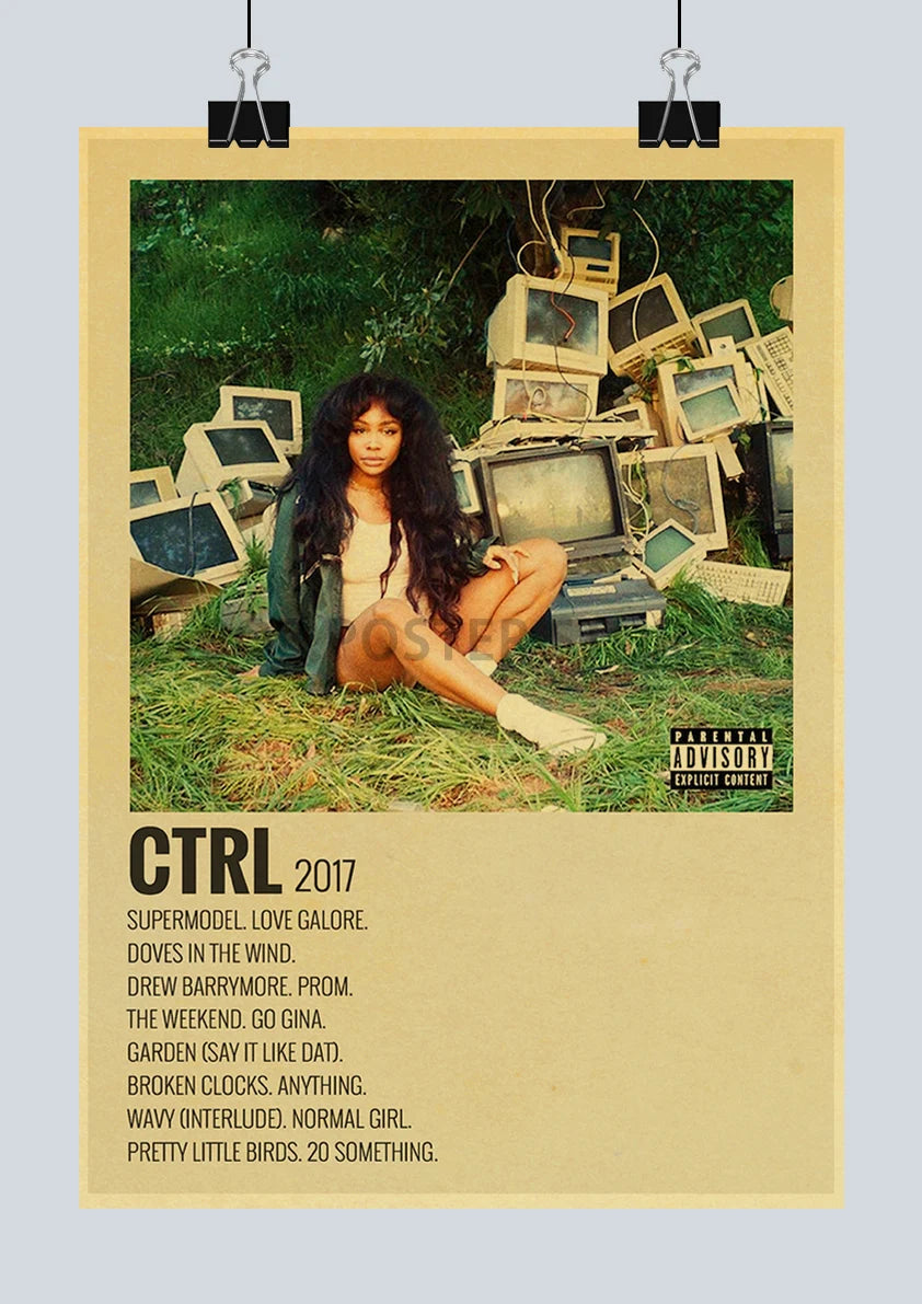 Classic Hot Singer Musician Poster Vintage Kraft Paper Decorative Collection Art Home Study Room Bar Cafe Door Gift Wall Sticker | Color:Q217-39