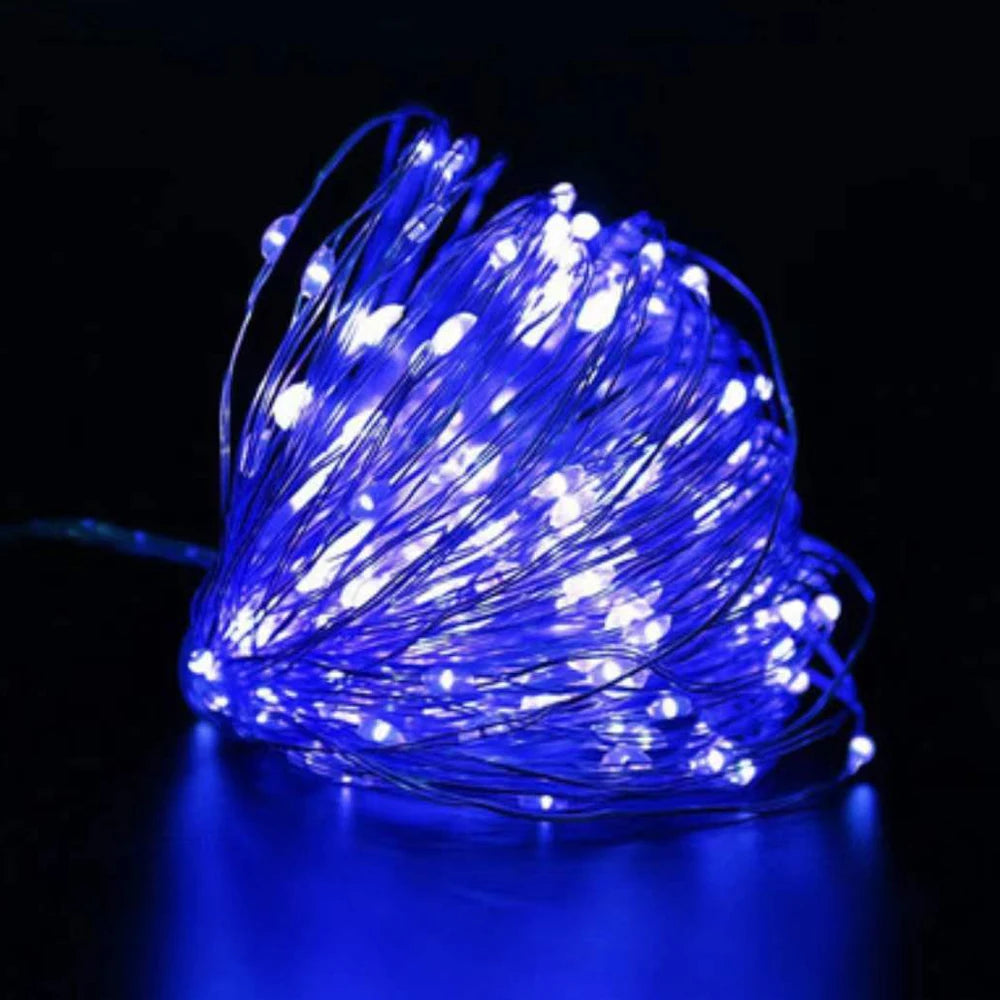Led Copper Wire Fairy Lights Waterproof LED String Lights Battery Operated  DIY Wedding Party Christmas Decoration Garland | Emitting Color:blue