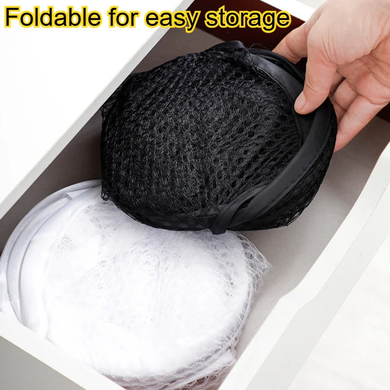 Dirty Clothes Basket Large Capacity Mesh Laundry Basket Ventilated Foldable Portable Clothes Toys Storage Bathroom Organizer Bag | 5