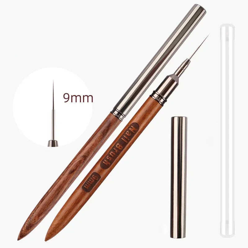 Nail Brush Wood Handle Gel Nail Art Liner DIY Painting Brush Drawing Lines Stripe Flower Painting Pen UV Gel Manicure Salon Tool | 3