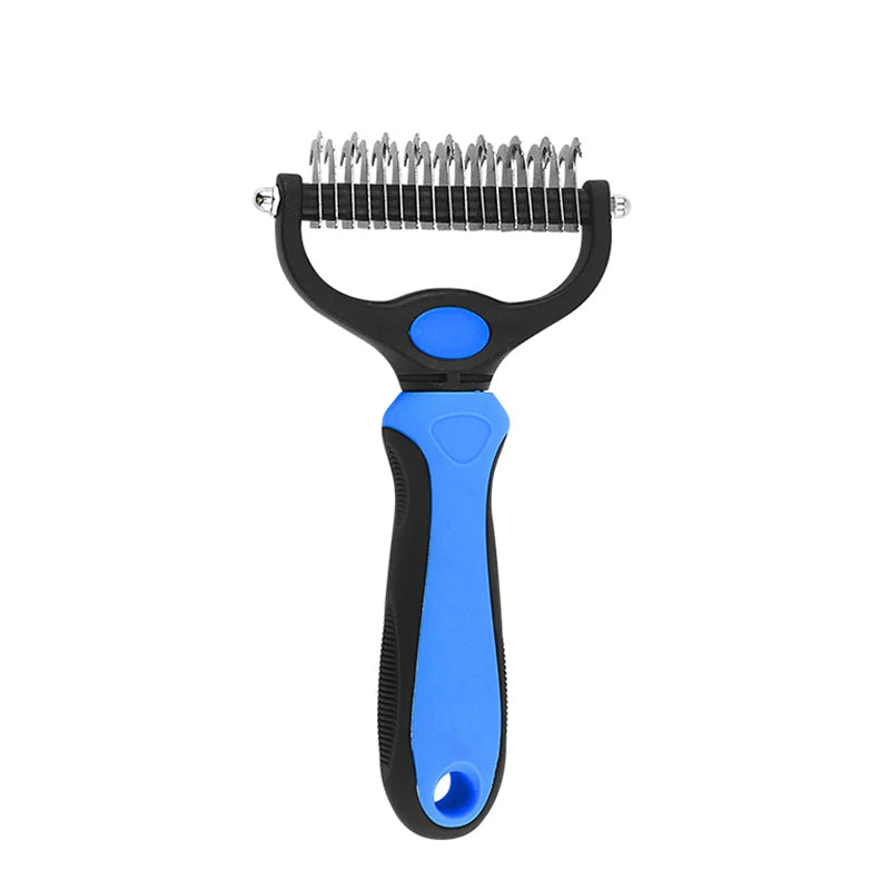 Professional Pet Deshedding Brush Dog Hair Remover Pet Fur Knot Cutter Puppy Cat Comb Brushes Dogs Grooming Shedding Supplies | Color:Blue 2 L