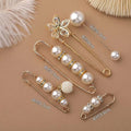 4/1PCS Heavy Duty Safety Pins Pearl Embellishment Brooch Pin Decorative Sweater Clips Safety Pins for Brooches Decorative Crafts | Color:9