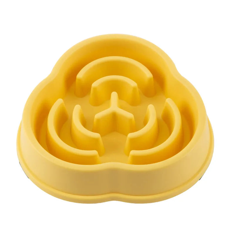 Pet Cat Dog Slow Food Bowl Fat Help Healthy Round Anti-choking Thickened And Non-slip Multiple Colors Shapes | Color:Picture color-15