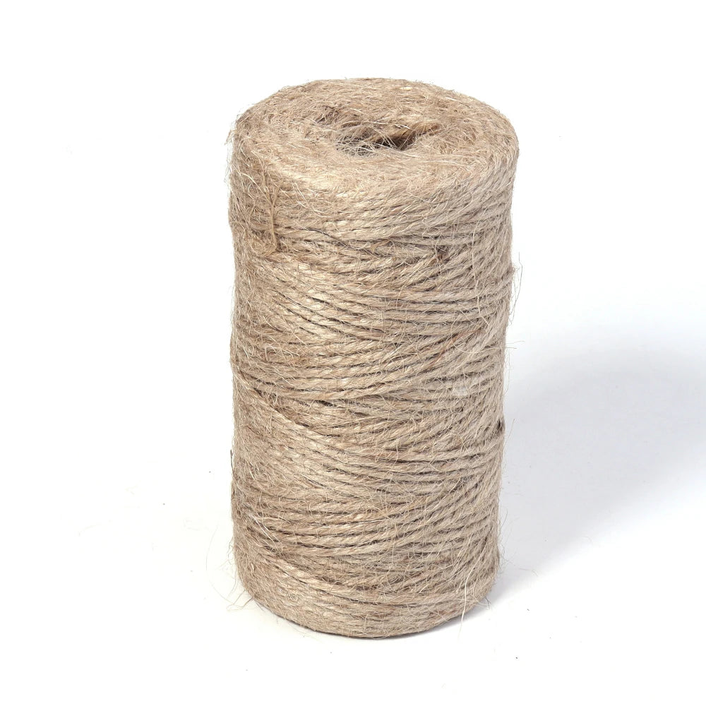 100Meters Natural Jute Rope String Ribbon Crafts DIY Vintage Jute Cord Twine Thread Sewing Gift Party Wedding Home Decoration | Color:width 2mm