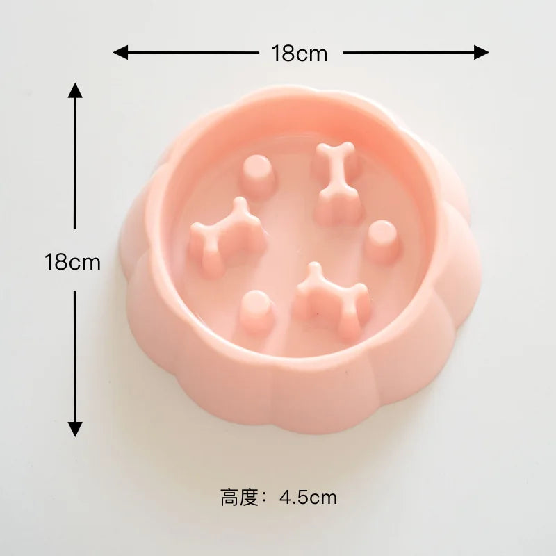 Pet supplies Color Slow Feeder Cat Bowl Anti-choking Plastic Dog Puzzle Food Bowl, Dog Water Basin For Anxiety Relief | Color:Image color-7
