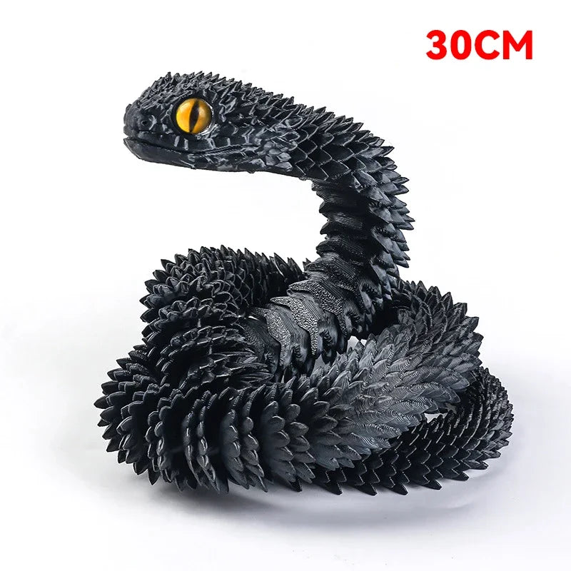 3D Printed Snake Rotatable Articulated Snake Joint Mobility Animal Simulation Model Office Desktop Ornament Home Decor Kids Gift | 3