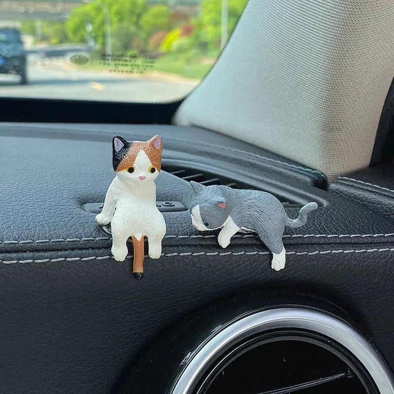 Home Decoration Cute Desktop Gifts Cartoon Simulation Edge Hang Cat Car Center Console Ornaments Decoration Car Accessories | 4