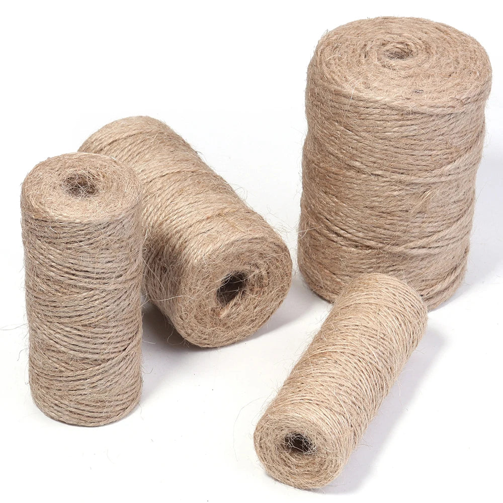 100Meters Natural Jute Rope String Ribbon Crafts DIY Vintage Jute Cord Twine Thread Sewing Gift Party Wedding Home Decoration | 4