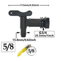 3/4" IBC Tank Tap Adapter Coarse Thread S60 to 5/8" Hose Connector Valves Fittings Garden Water Tanks Faucet Replacement | Color:A