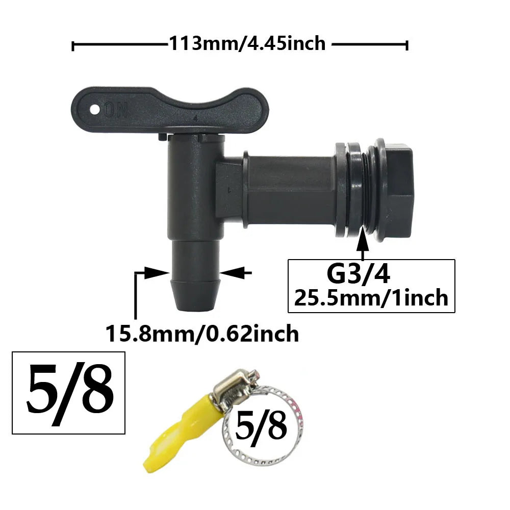 3/4" IBC Tank Tap Adapter Coarse Thread S60 to 5/8" Hose Connector Valves Fittings Garden Water Tanks Faucet Replacement | Color:A