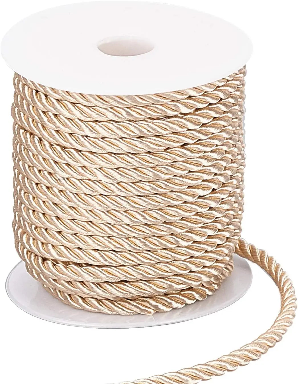 5MM Twisted Cord Rope Trim Craft Decorative Polyester Rope Handmade Cording for Sewing Crafts Upholstery Home Decor 5m | Color:Beige