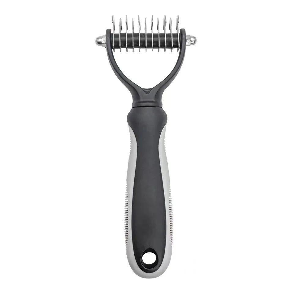 Professional Pet Deshedding Brush Dog Hair Remover Pet Fur Knot Cutter Puppy Cat Comb Brushes Dogs Grooming Shedding Supplies | Color:GreyS