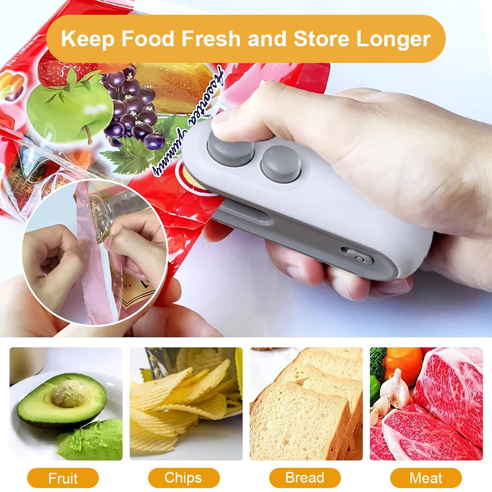Mini Heat Bag Sealing Machine Package Sealer Bags Plastic Food Sealer Clip Bag Handheld Sealer Food Packaging Heat Sealer | 3