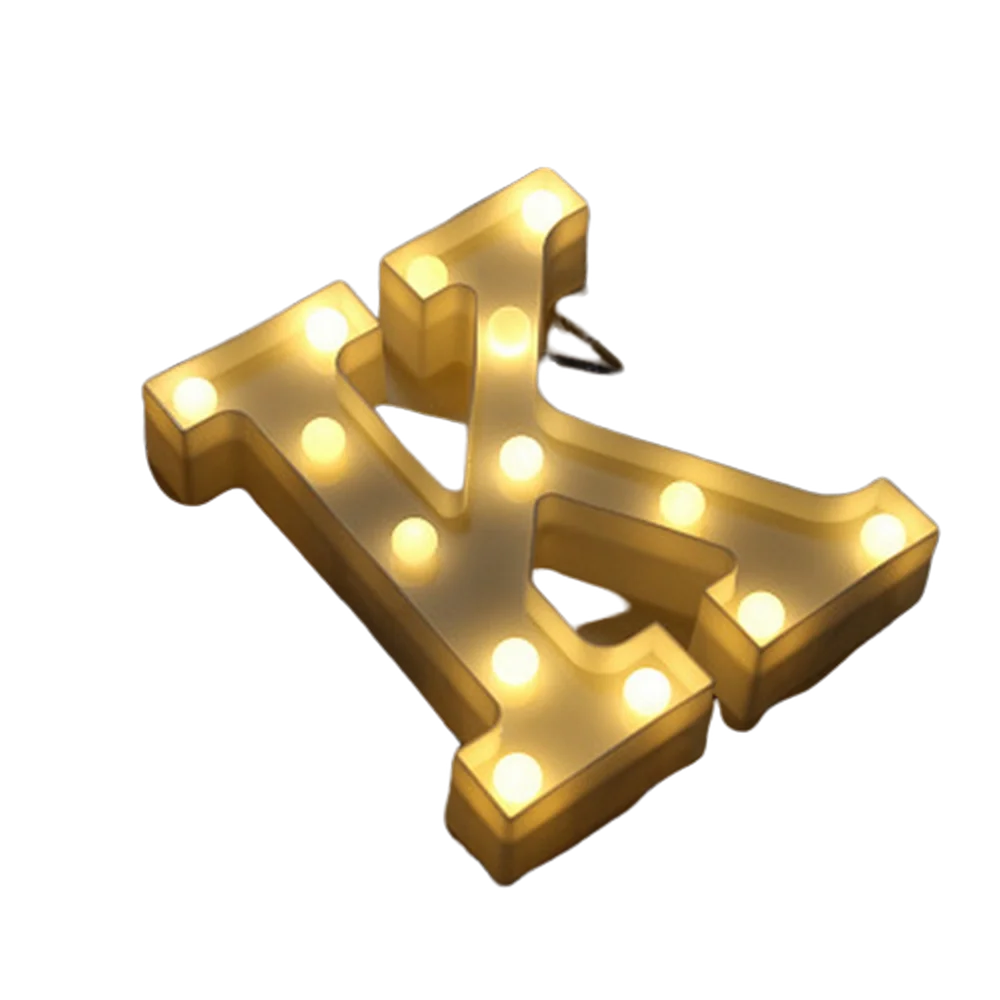 Luminous Number Lamp Alphabet Letter LED Lights Birthday Valentine's Day Wedding Party Decor 0-9 Digital A-Z Letters Night Light | Color:K