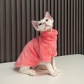 Warm Sphynx Cat Turtleneck Coat for Small Medium Dogs Clothes Jacket Kitten Costume French Bulldog Poodle Pug Outfits Sweater | Color:Pink