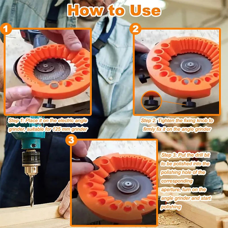 Multipurpose Drill Bit Grinding Sharpener Polishing Grinding Tool 125mm Angle Grinder Powered Tool Parts For 2-13mm Drill Bits | 3