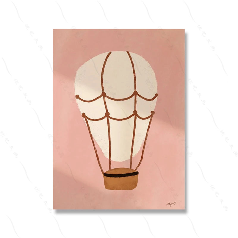 Fashion Dog Lion Leopard Surfer Seagull Poster Animal Wall Art Kids Room Decor Boho Nursery Print Safari Montessori Illustration | Color:Picture 5