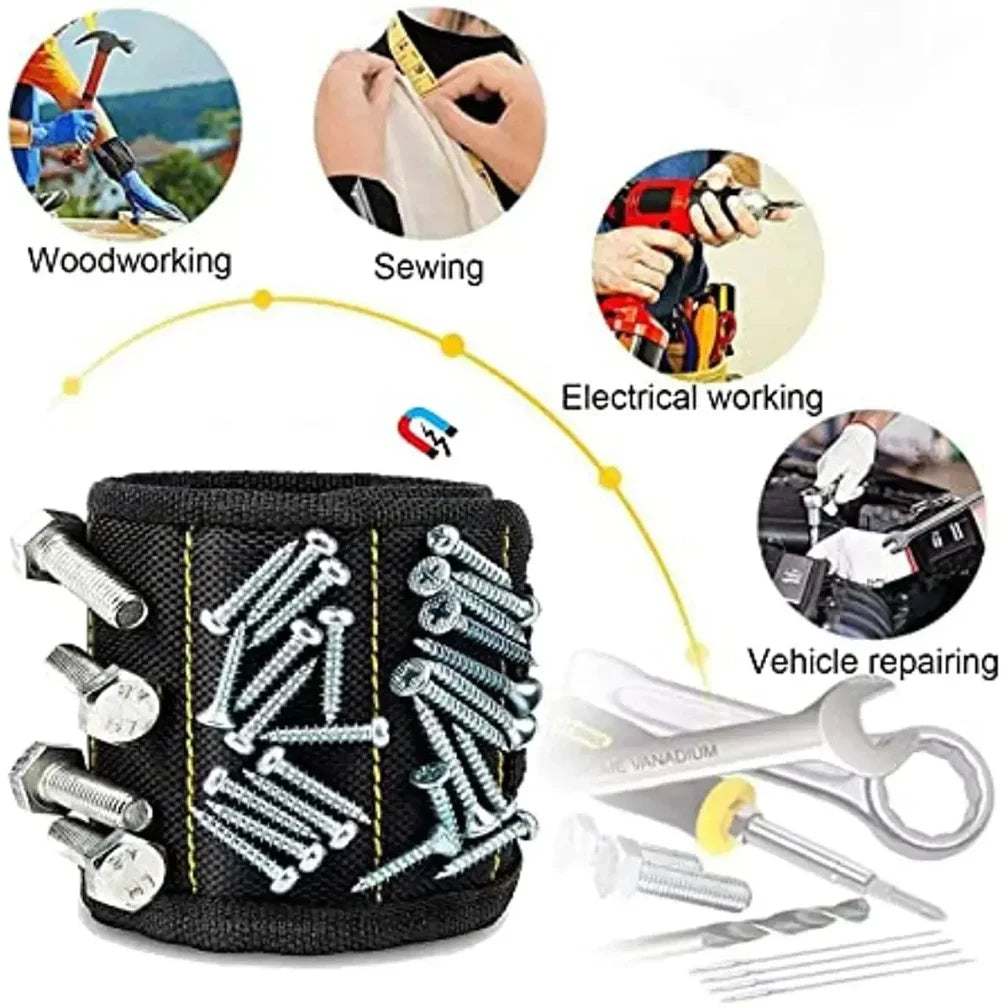 5 Rows 15 Magnets powerful magnetic tool magnetic wristband secure screws nails drill bits strong magnetic wrist tool kits parts | 5