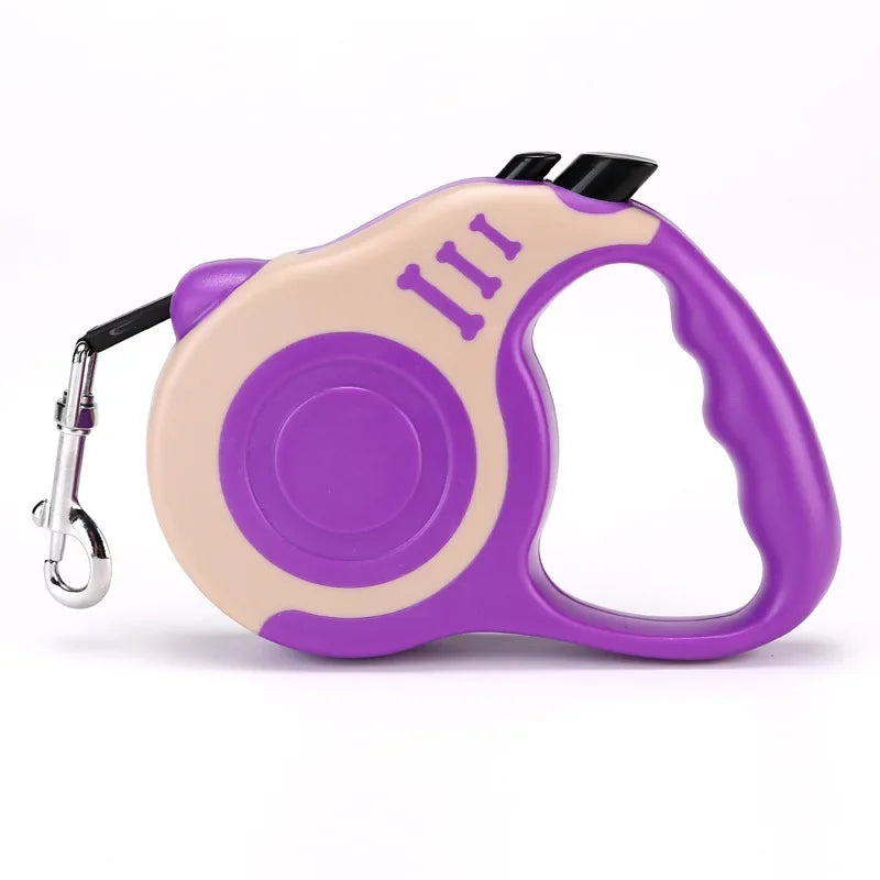3M/5M Retractable Dog Leash Automatic Flexible Dog Puppy Cat Traction Rope Belt Dog Leash for Small Medium Dogs Pet Products | Color:Purple