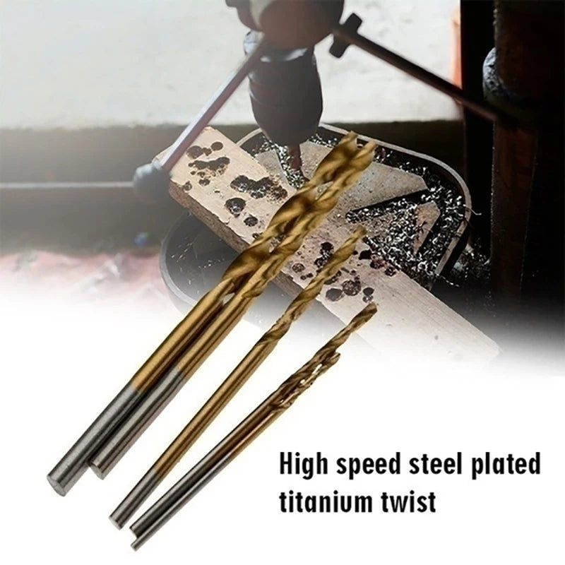 100/50Pcs Titanium Coated Drill Bits HSS High Speed Steel Set Tool Quality Power Tools 1/1.5/2/2.5/3mm | 1