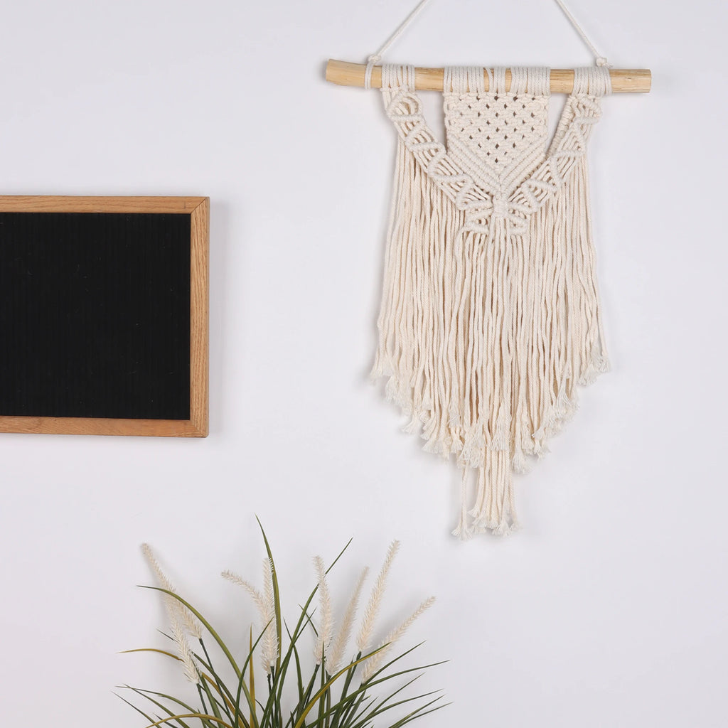 Macrame Woven Wall Hanging Boho Home Chic Bohemian Geometric Art Decor Beautiful Apartment Dorm Room Decoration Tapestry | 5