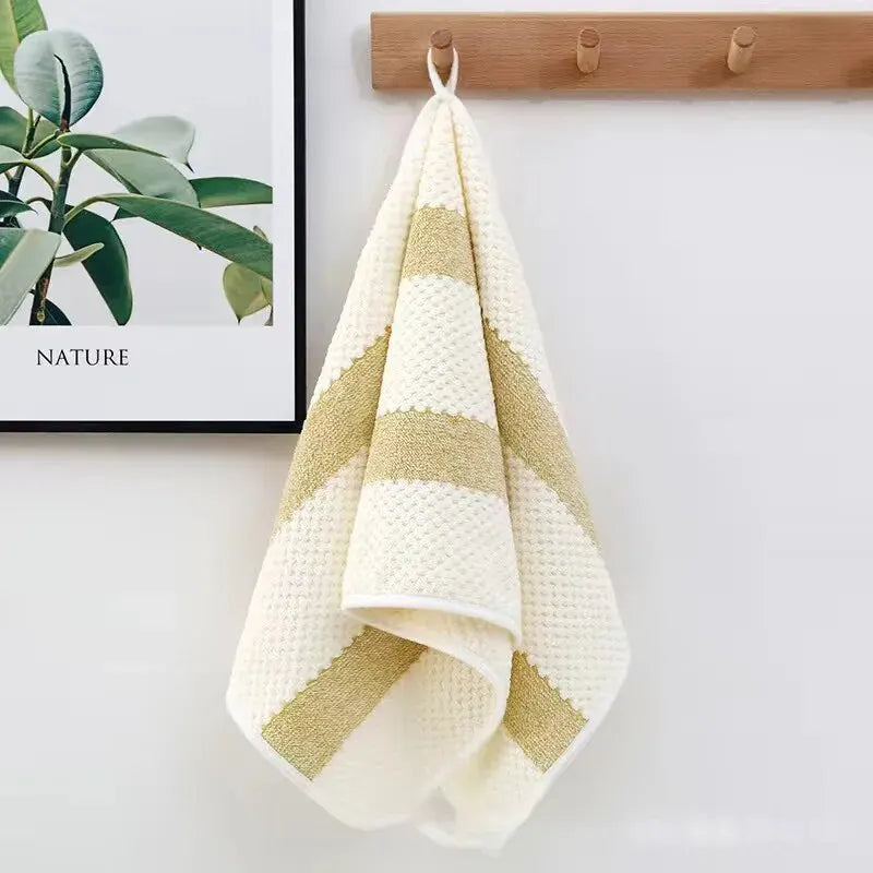 Bath Towel Washcloth Cotton Towel Solid Color Soft Absorbent Towels Multipurpose Use For Hotel Bathroom | 4
