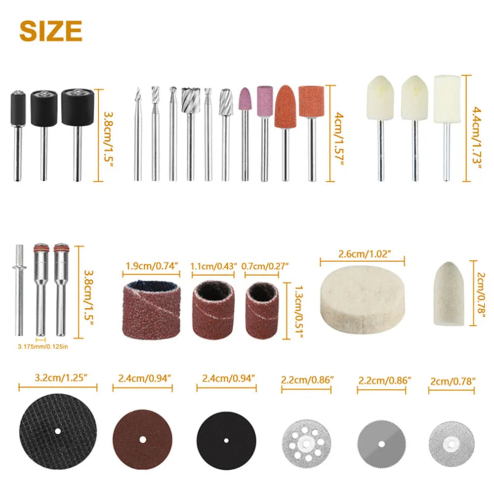 40~217Pcs Power Tools Rotary Tool Accessory Set Fits Dremel Drill Grinding Polishing Accessories Mini Saw Blade Abrasive Tool | 2