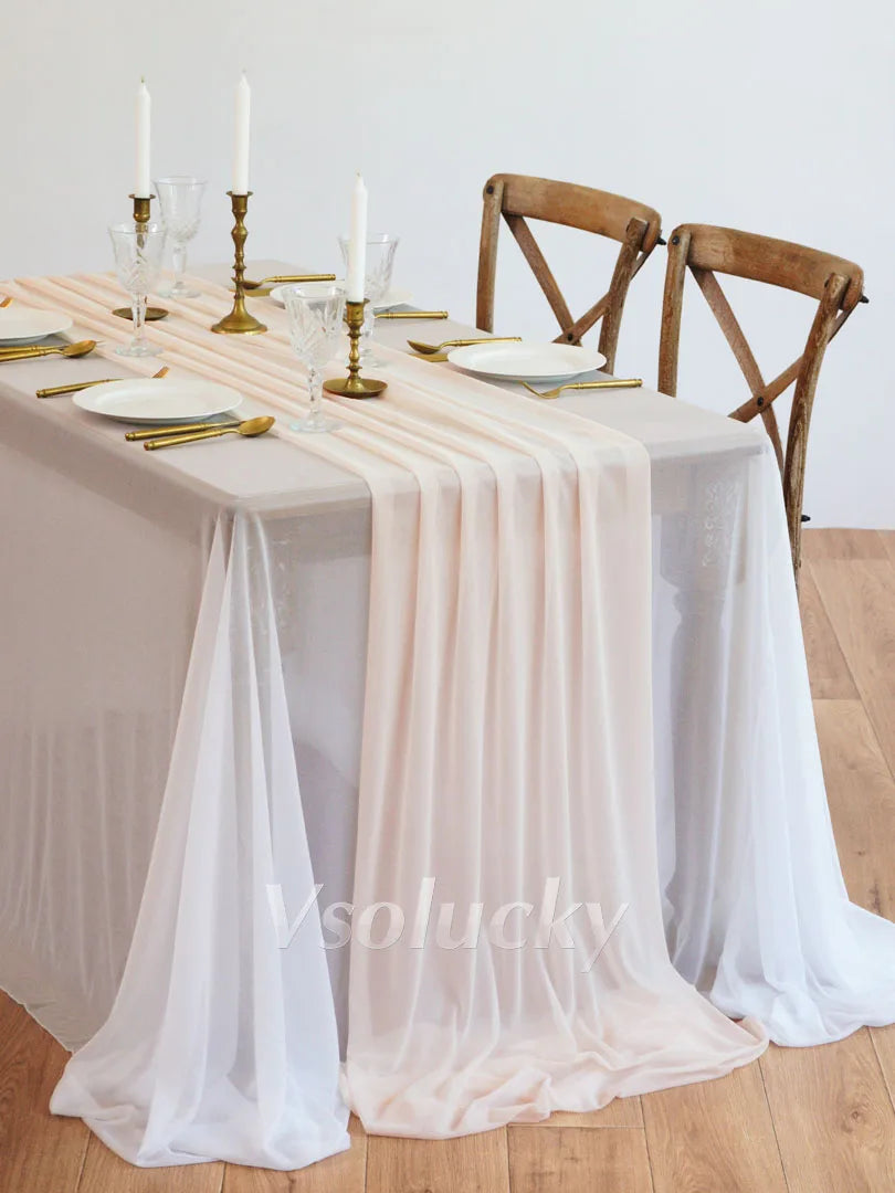 Table Runner Luxury Sheer for Wedding Rustic Boho Party Bridal Shower Birthday Christmas Decorations | Color:Beige Pink