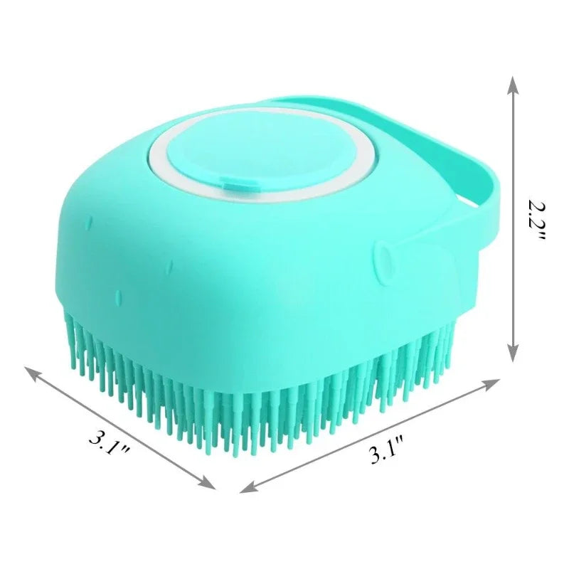 Pet Dog Shampoo Brush 2.7oz 80ml Cat Massage Comb Grooming Scrubber  for Bathing Short Hair Soft Silicone Rubber | 5