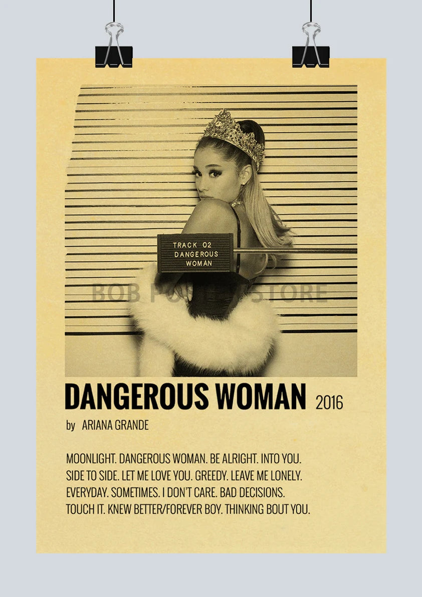 Classic Hot Singer Musician Poster Vintage Kraft Paper Decorative Collection Art Home Study Room Bar Cafe Door Gift Wall Sticker | Color:Q217-40