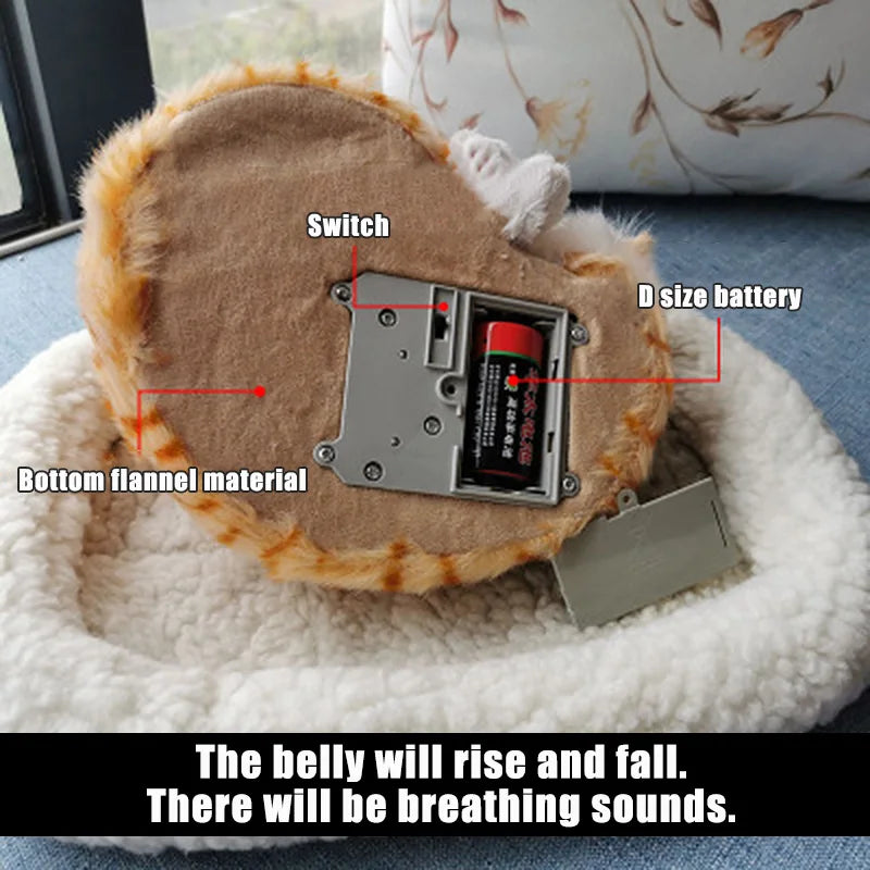 Breathing Cat Simulation Pet Model Ornaments Plush Sleeping Cat Dog Home Decoration Ornament Photography Props Crafts B-day Gift | 5