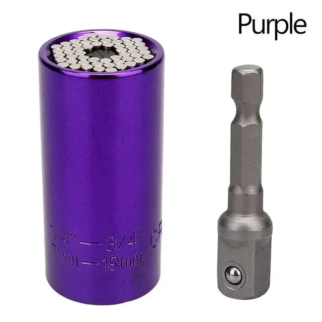 Onnfang 7-19/11-32mm Universal Ratchet Wrench Universal Socket Head, Household Socket Power/Hand Tool Wrench | Color:7-19mm PU