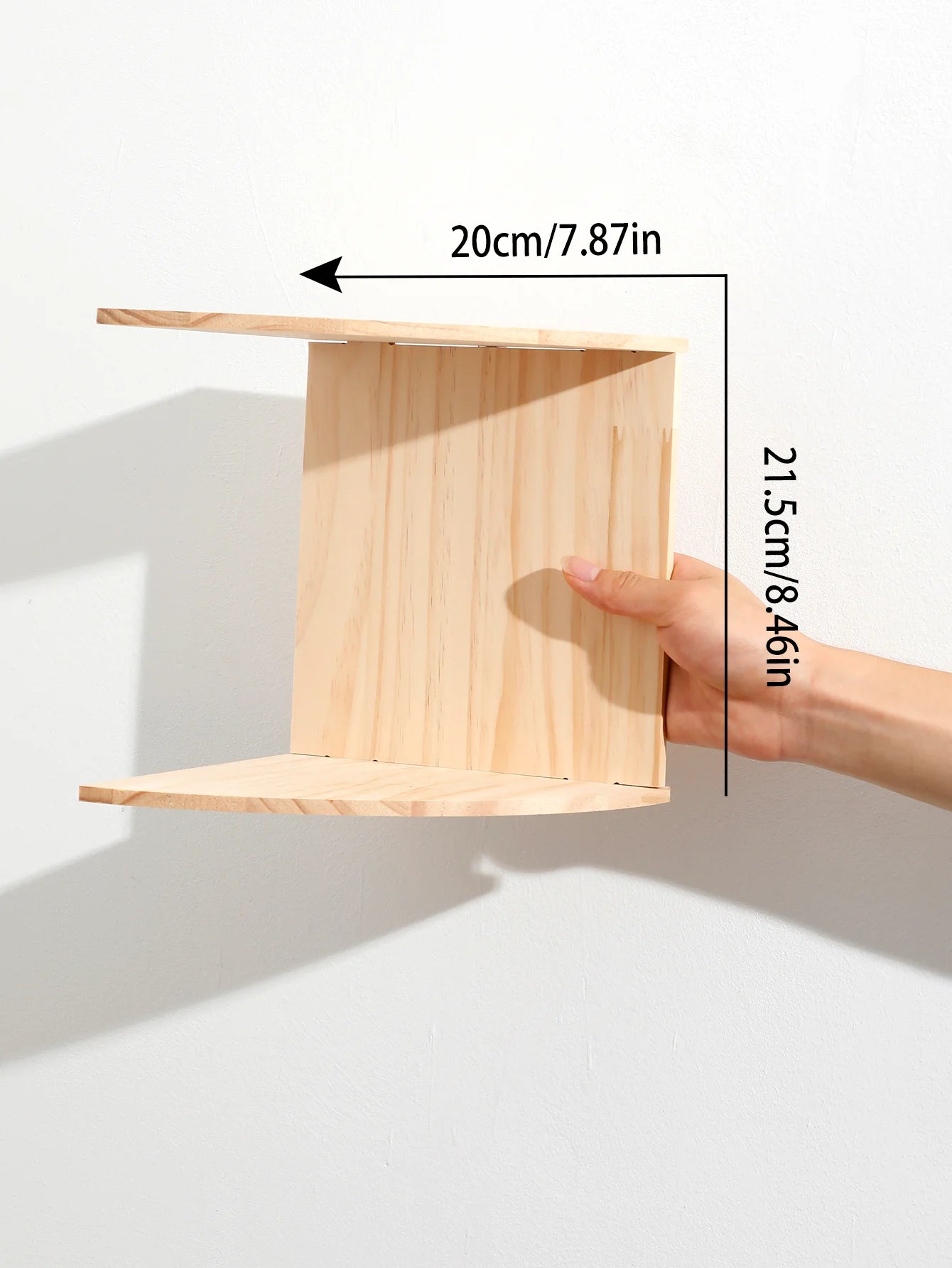 Wooden Corner Shelf Two-Layer Burlywood Shelf Boho Home Decoration Floating Wall Organizer Room Decors Aesthetic Wall Decor Gift | 4