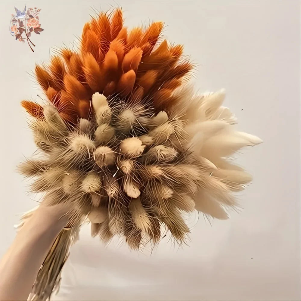 90pcs Boho Autumn Dried Flower Set 3 Colors Mix Colorful Artificial Natural Bunny Tails Grass Bouquets Interior Home Decoration | 2