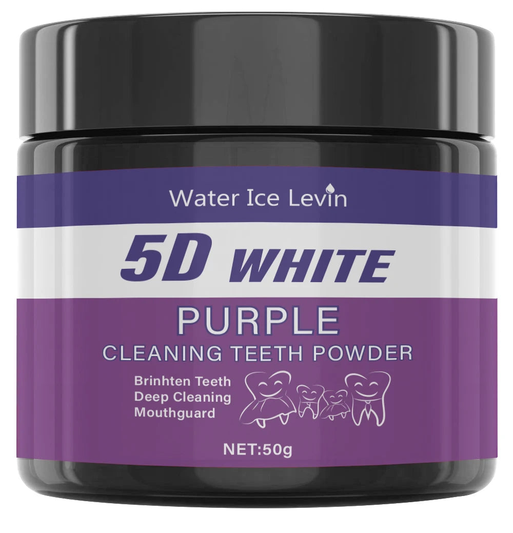 Purple Tooth Cleaning Powder - Sulfate-Free, Deep Cleaning and Polishing, Whitens Teeth in 5 Days, Portable for Daily Use and Travel | Color:50g Bottle