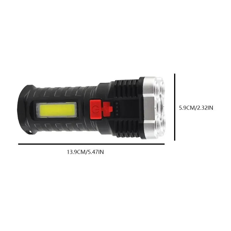 5LED High Power Led Flashlights Rechargeable Camping Spotlight with Side Light 3 Lighting Modes for Camping Adventure Outdoor | 5