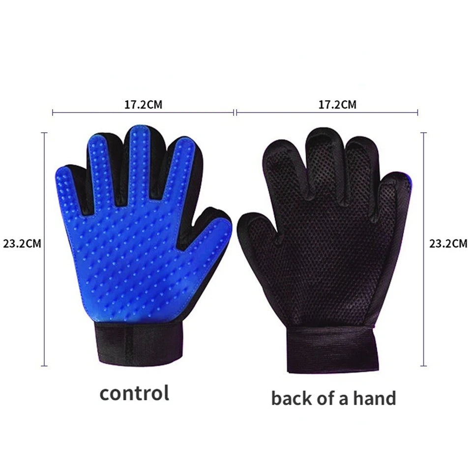 DualPet Pet Grooming Glove for Dog Cats Glove Pet Hair Deshedding Brush Comb Glove Pet Dog Cleaning Massage Glove Accessories | 5
